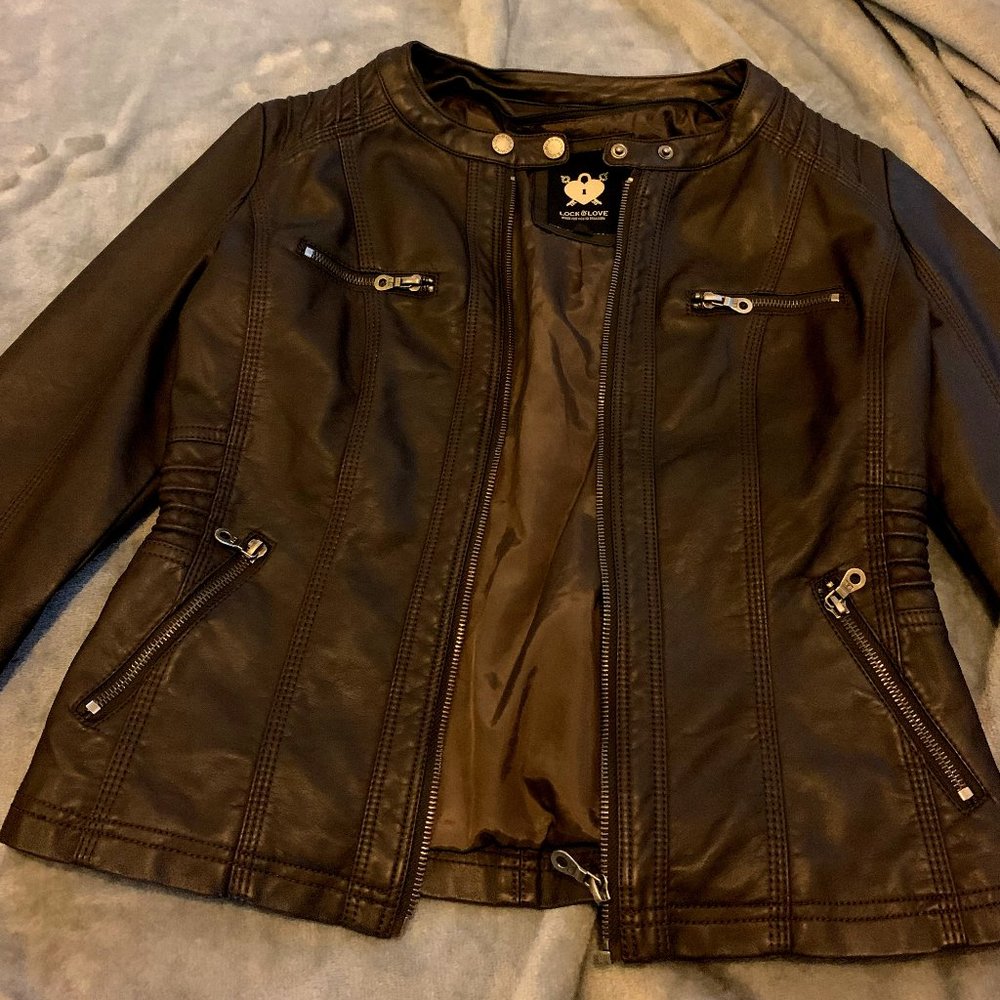 Brown Faux Leather Jacket